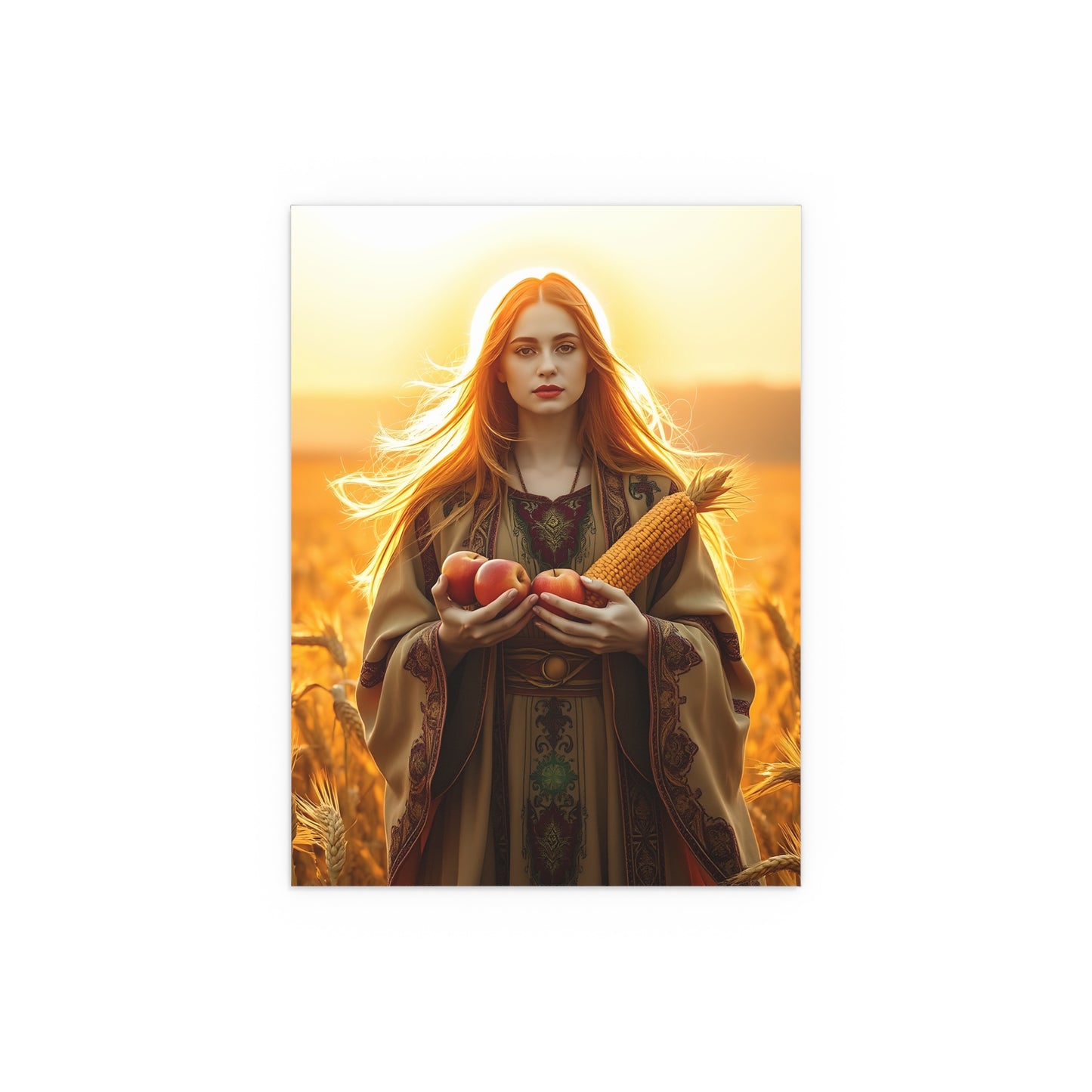 Silk Poster Harvest Goddess Sunset Field Art Print
