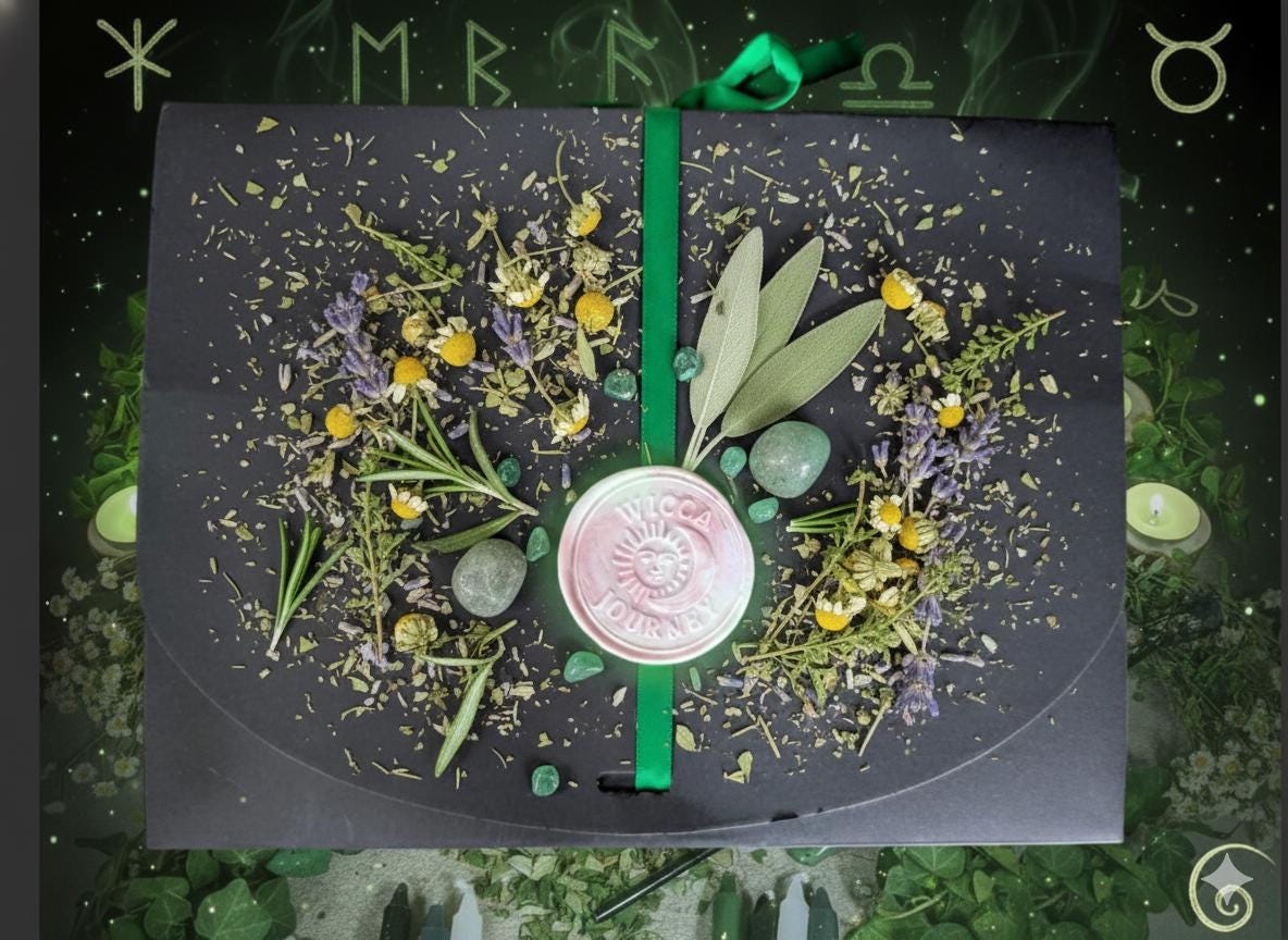 Restore + Rise: Healing Spell Kit Crystal Altar Gift for Witches Candle Ritual Tools, Supporting Recovery, Cleansing and Spiritual Wellness.