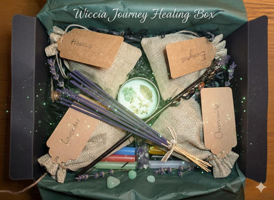 Restore + Rise: Healing Spell Kit Crystal Altar Gift for Witches Candle Ritual Tools, Supporting Recovery, Cleansing and Spiritual Wellness.