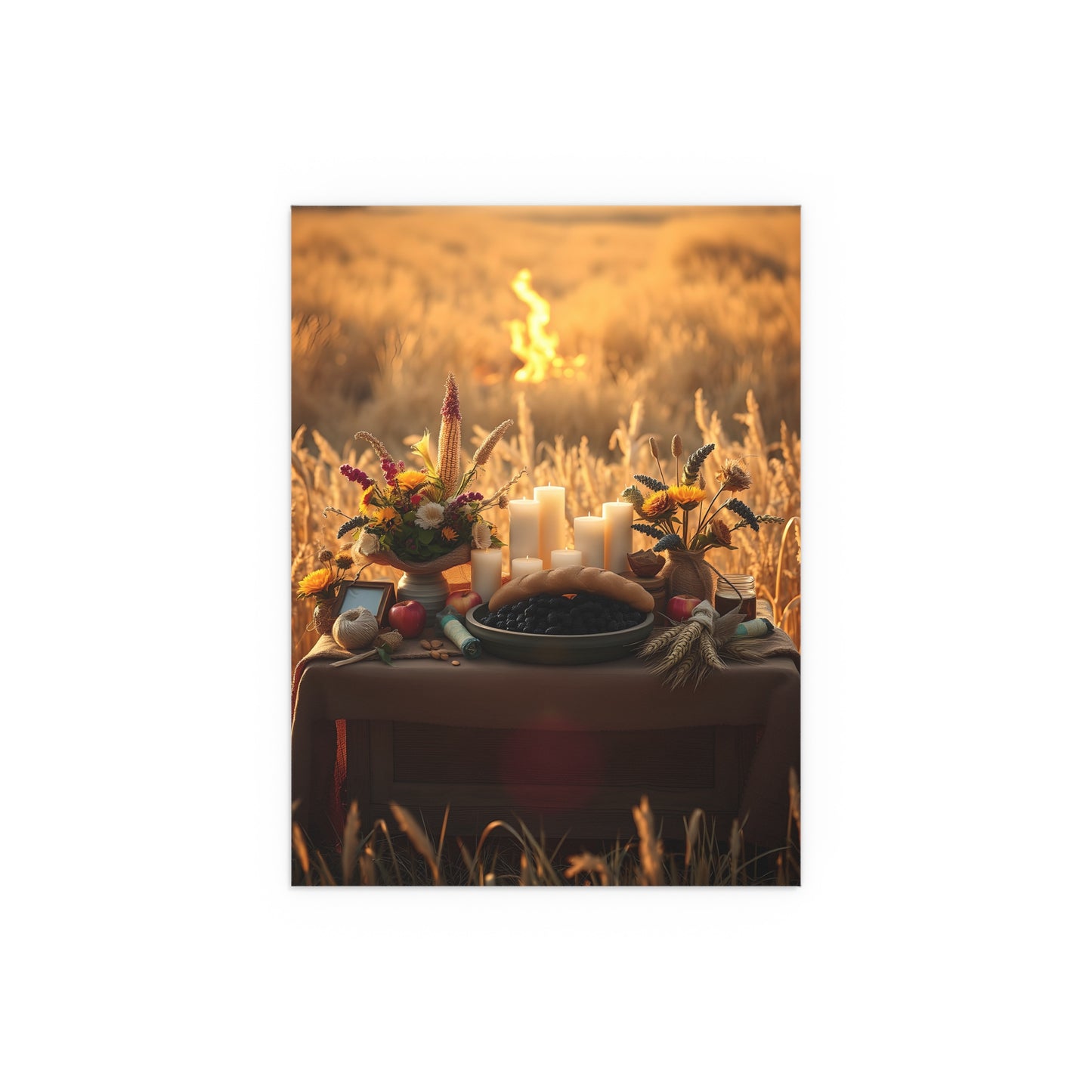 Silk Poster - Wiccan Harvest Altar Scene