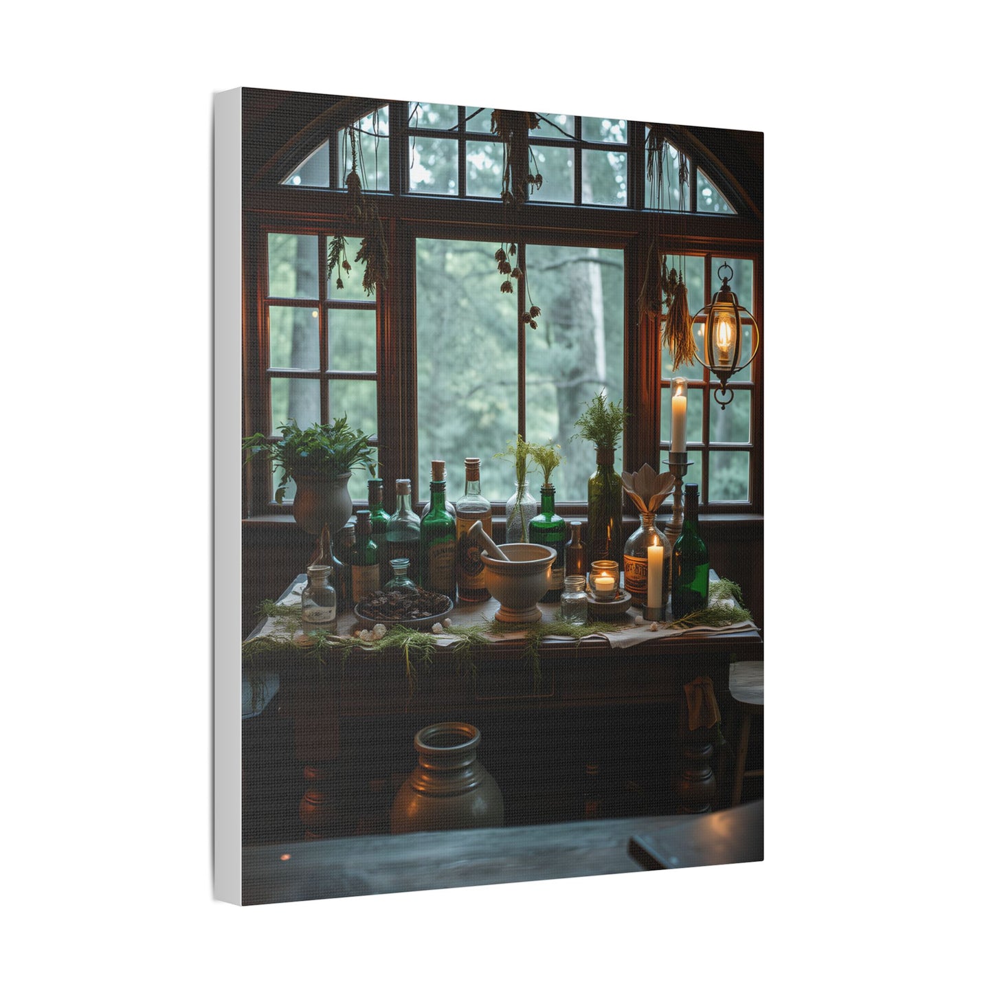 Green Witch Apothecary Canvass – Herbal Wall Art for Witchy Kitchen, Altar or Sabbat Decor – Canvas