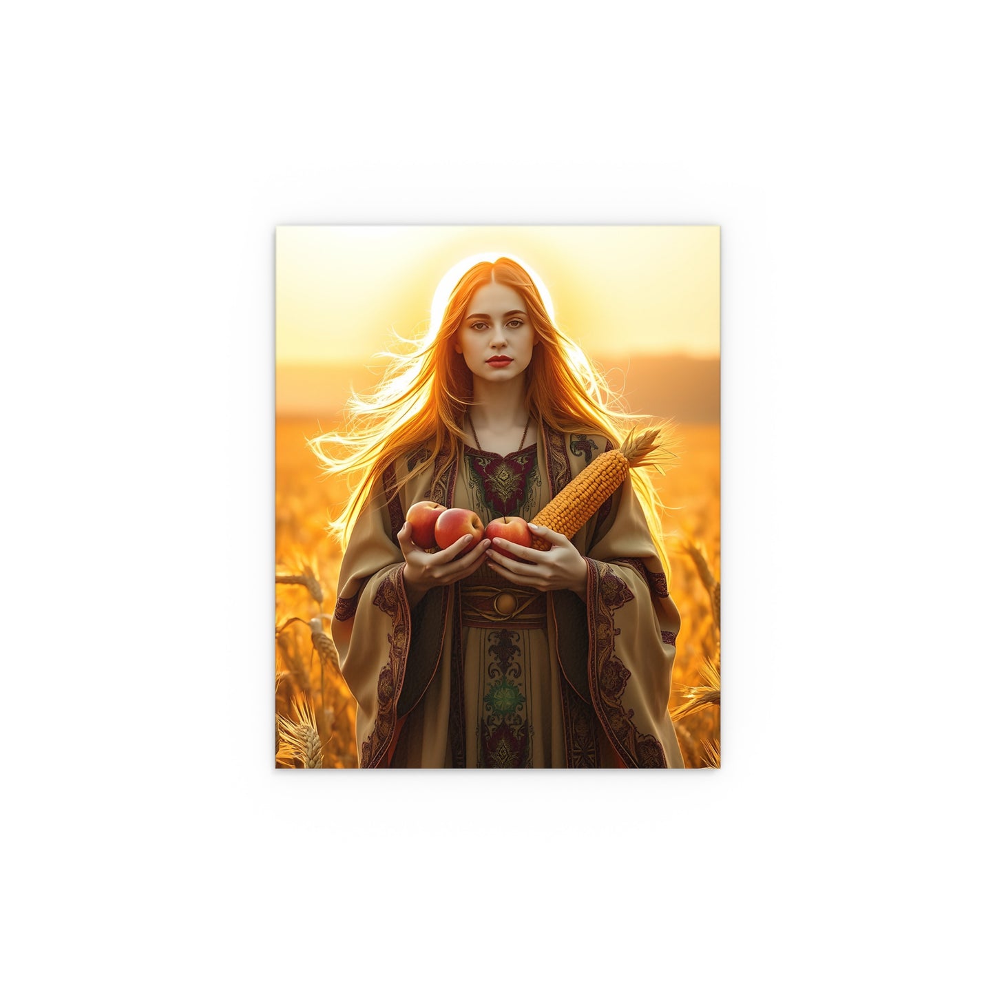 Silk Poster Harvest Goddess Sunset Field Art Print