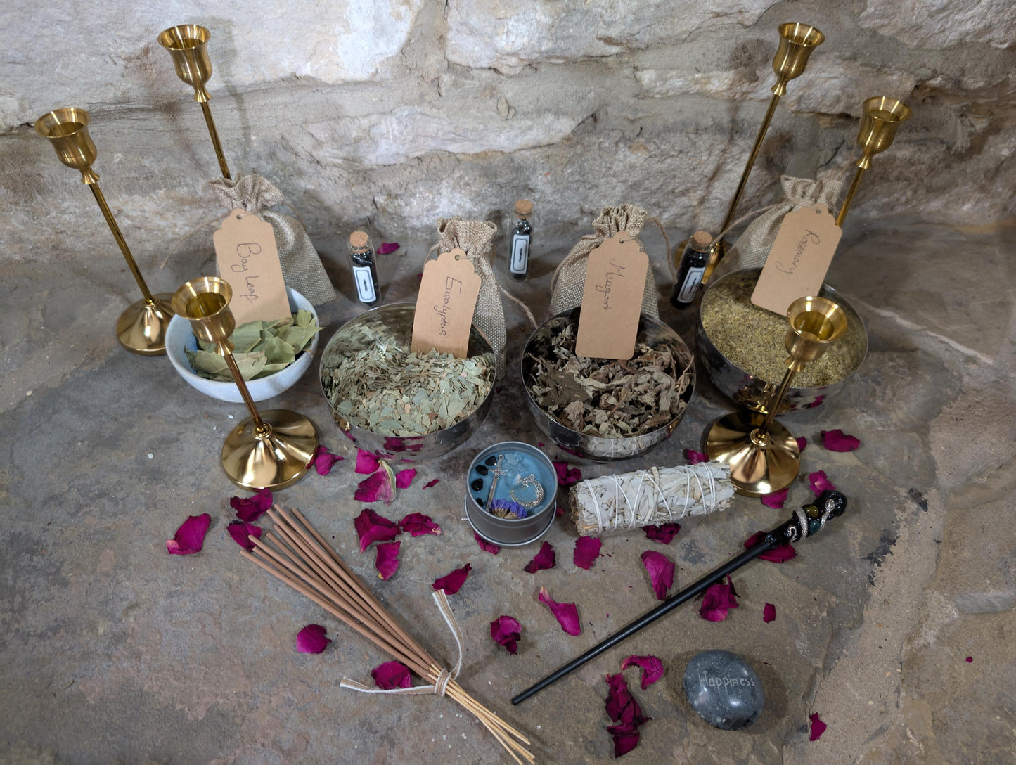 Shield and Secure / Complete Protection Altar Kit for Witches / Crystal Ritual Spell Kit for Banishing Spiritual Defense Energy Warding