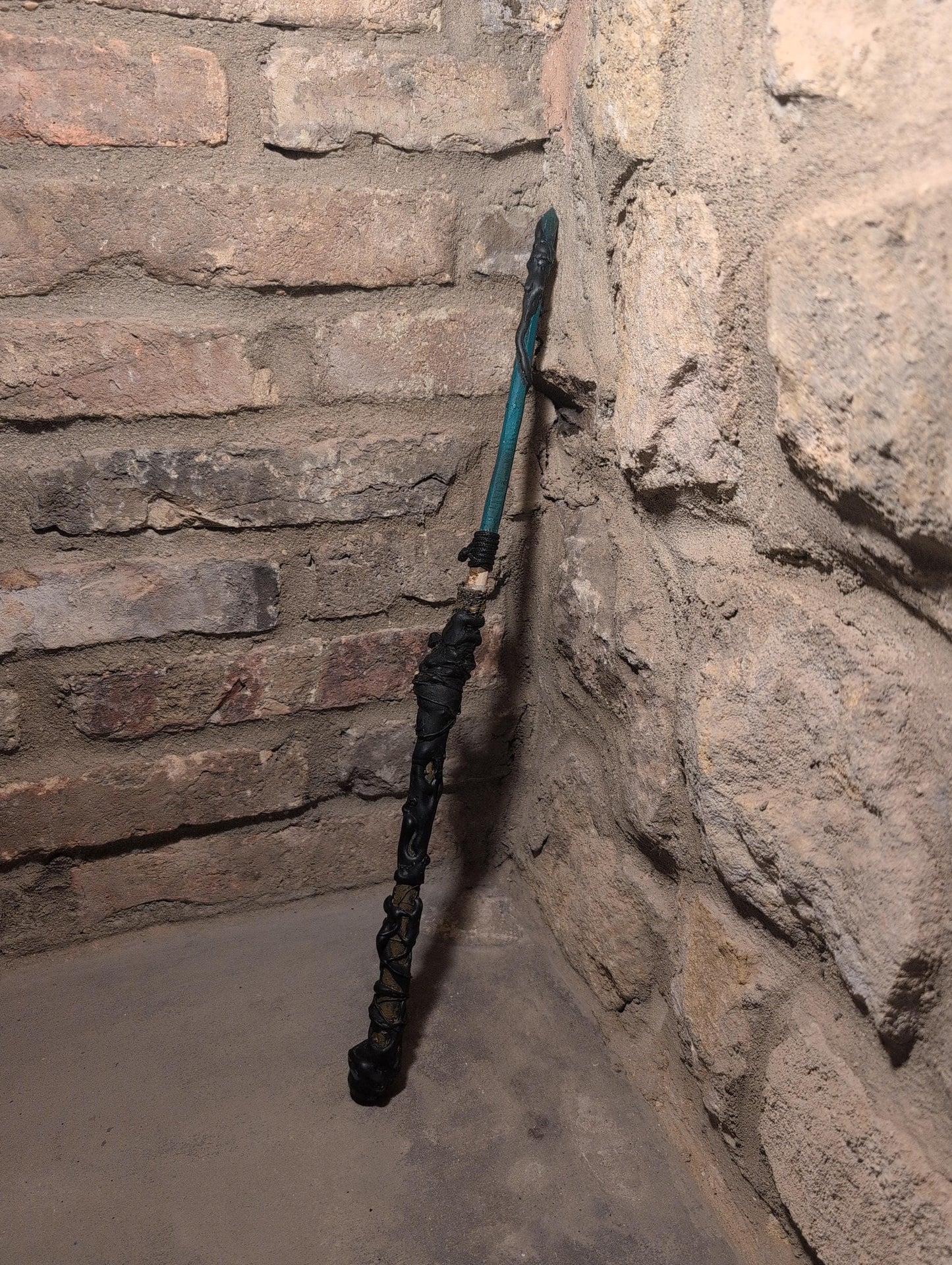 Wicca Journey Handcrafted Witch’s Wand – Moss Agate Tip, Resin Handle & Enchanted Details