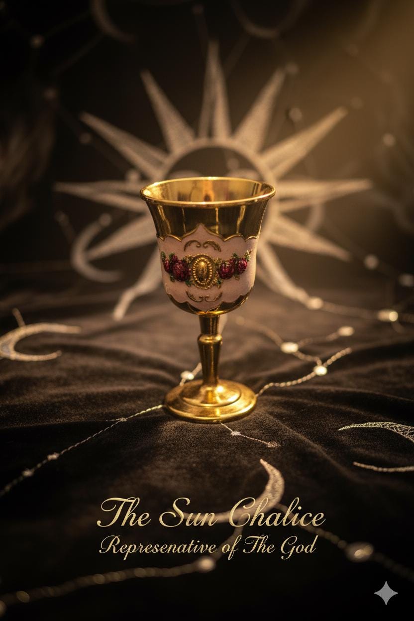 Moon & Sun Chalice Set - Wiccan Ritual Goblets Gold and Silver Altar Chalices Pagan Ceremony Cups Gift Box Included