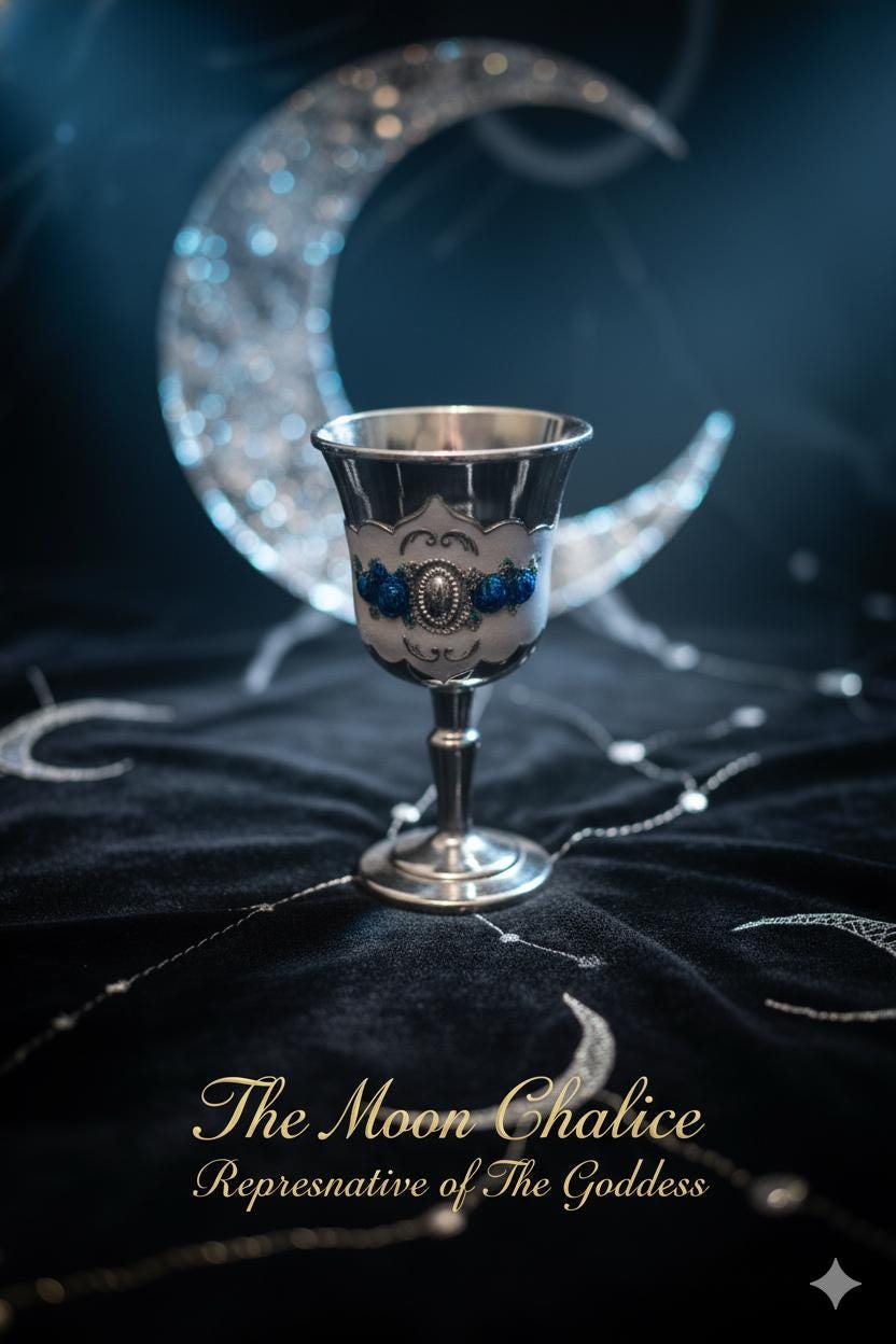 Moon & Sun Chalice Set - Wiccan Ritual Goblets Gold and Silver Altar Chalices Pagan Ceremony Cups Gift Box Included