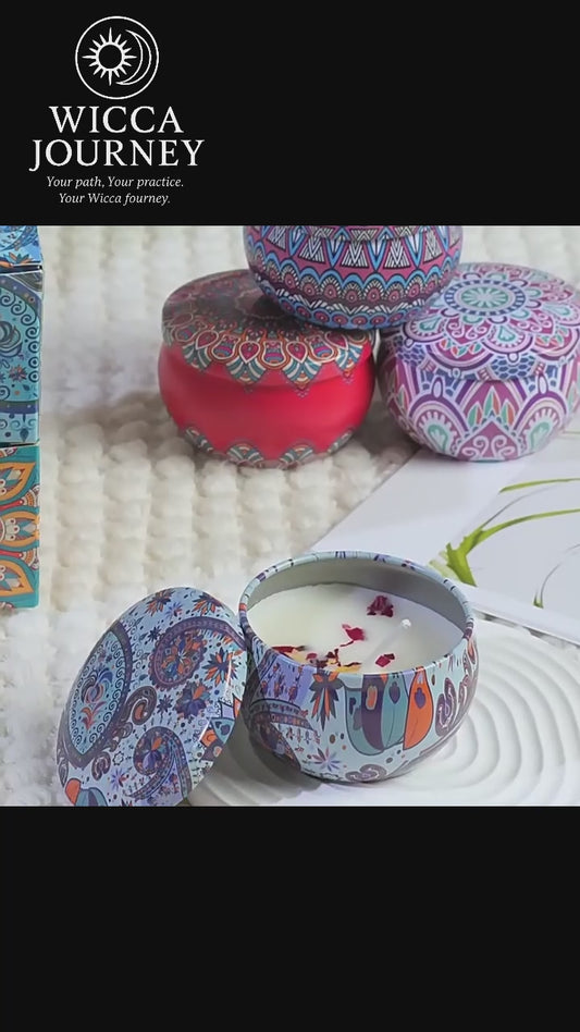 6PC Tin Candle Gift Set – Soy Wax Floral Scented Candles with Essential Oils | Orchid, Gardenia, Fig, Jasmine, Rose & Lavender